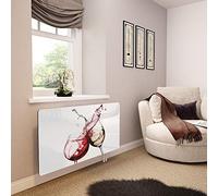 Glass Radiator Cover Printed - Red and White Wine - Made by Premier Range in 1220mm Wide x 640mm High
