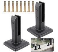 Glass Railing Clamp Holder for 10-15mm Heavy Duty 304 Stainless Steel Square Spigot Clip for Swimming Pool Fence Balcony Stairs Courtyard,Black,2 Pieces 200mm
