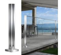 Glass Railing Kit with Square Posts Stainless Steel Balustrade for Outdoor Staircase & Platform 80CM High Glass Barrier Separator Modern Safety Solution
