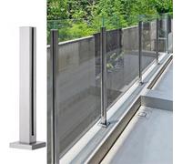 Glass Railing Post, 304 Stainless Steel Fence Pillar for Internal & External Use, Stairway, Swimming Pools, Garden Glass Guardrail, Height - 35cm