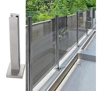Glass Railing Post, 304 Stainless Steel Fence Pillar for Internal & External Use, Stairway, Swimming Pools, Garden Glass Guardrail, Height - 35cm