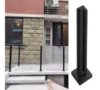Glass Railing Post,Black Square Glass Railing Post for 3/8" or 1/2" Glass - Durable Indoor/Outdoor Stair & Balcony Baluster Connector - Sapphire Color - Corner, End & Middle Installation