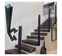 Glass Railing Post Clamp for Indoor Side-Mount, Stair Railing Support, Exterior Platform/Corridor Glass Panel Holder, Durable & Stylish Guardrail Solution