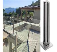 Glass Railing Post Clamp - Stainless Steel il Connector for Stairs & Balconies Final Corner & Intermediate Posts Glass Railing System Accessories