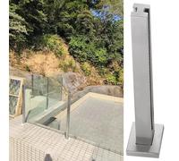 Glass Railing Post ClampSilver Glass Baluster System for Stairs Balcony GardenEnd Post Corner Post Central Post for Decks & Patios