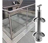 Glass Railing Post for 60-140cm Height - Corner Post for Indoor Stair Balustrades Compatible with Various Sizes and Stylish Glass Barrier Solution