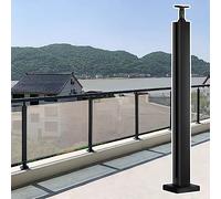 Glass Railing Post for Secure Balustrade Support Compatible with Various Panel Materials Perfect for Modern Indoor & Outdoor Safety Fencing Solutions(Blackend Post-125Cm)