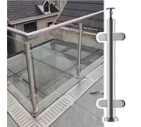 Glass Railing Post for Stairs - Adjustable Heights 60-140cm Corner & Mid Posts Durable Balustrade Support for Indoor Staircases Modern Glass Railing System