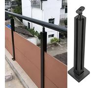 Glass Railing Post for Terrace Garden Balustrade Black Glass Clamp Stainless Steel Square Panels for Deck Railing Outdoor Safety Solution