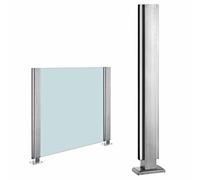 Glass Railing Post for Terrace - Garden Fence Baluster Indoor & Outdoor Use for Patio Balcony Stairs Deck Veranda Poolside & Stylish Design