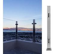 Glass Railing Post for Terrace Square Post Clamp for Patio Balustrade Garden Fencing Balcony Platform Adjustable Support for Deck Sturdy Outdoor Safety Barrier