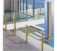 Glass Railing Post,Gold Glass Railing Post for 3/10-1/2in Panels, Stainless Steel Balustrade with Spigot Slots, 130cm Height, Ideal for Indoor/Outdoor Deck & Balcony End Post