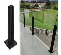 Glass Railing Post,Heavy Duty Black Glass Balustrade Railing Post Kit, Square Handrail for Glass, Plastic, Wood & Acrylic Panels, Easy Installation, 140cm Height, Stylish Sapphire Color