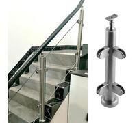 Glass Railing Post,Sapphire Modern Glass Railing Post Clamps, Round Deck Railing Column Clamp for Square/Round Rails, End/Mid/Corner Post, H85cm/33.5in, Durable & Stylish