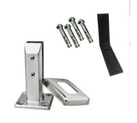 Glass Railing Post,Silver Pool Fence Glass Spigot Clamp - 20cm Tall Square Glass Railing Clamp for Steps & Platforms, Floor Mounted Handrail Support, 1-40 Pcs (20 Pcs, H 20cm/7.9in)