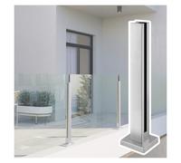 Glass Railing Post,Stainless Steel Glass Railing Post 85CM for 10-12mm Glass, Suitable for Steps & Staircases, Mid/Corner/End Baluster with Rubber, Durable Shallow Grey Finish