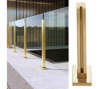 Glass Railing Post System, Modern Indoor/Outdoor Balustrade Handrail Kit, Square Clamp for Glass Panels, Stair Deck Guardrail Fence