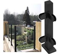 Glass railing posts-Black Glass Balustrade Post - 41.3" Railing System for Balcony, Stair, Deck - Durable Handrail Corner Post for Modern Glass Railings - 1 Pie