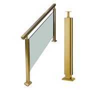 Glass railing posts-Durable Shallow Grey Glass Railing Post System for Commercial & Residential Use - Stylish 44"/112cm Column for Round/Square Handrails, Ideal