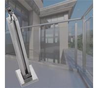 Glass Railing Posts for Square Balustrades, 270° Adjustable Stair Railing Mounts, No Drill Installation, Height 105cm, Modern Stair Safety Solution