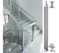 Glass Railing Posts for Stairs & Pool Durable Balustrade Fence with Mounting Brackets Stylish End Glass Fence Posts for Modern Home Safety & Aesthetic(Corner Post-85Cm)
