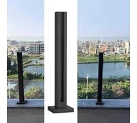 Glass railing posts-Glass Railing Post Kit for Decks & Balconies, Complete 90cm End Post for Exterior Steps & Stairways, Durable & Stylish Safety Solution for V