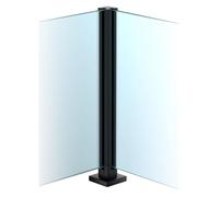 Glass railing posts-Heavy Duty 304 Stainless Steel Glass Railing Post, No-Drill Design for Deck, Stair, Balcony & Pool Safety, 85cm Black Corner Post for Reside
