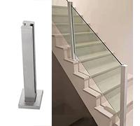 Glass Railing Posts & Stainless Steel Clamps for Secure Balcony & Stair Railings - Stylish Easy to Install Safety Solutions for Home & Garden