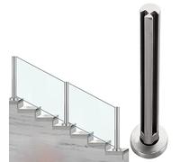 Glass railing posts-Stainless Steel Indoor Glass Railing Post - 130cm Grey Balustrade for Balcony, Deck, Staircase & Baluster Applications - Durable & Stylish S