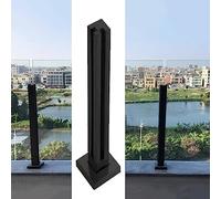 Glass railing posts-Stylish Glass Railing Balustrade Kit with Mid Post & Corner Post - Durable, Safe Outdoor Stair System for Decks, Patios, and Modern Home Des