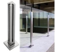 Glass Railing PostsHSF Square Balustrade System for Decks & Stairs 105cm/41.3" Corner Post Durable Glass Panel Support for Balcony & Terrace Safety