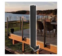 Glass Railing Support Bracket for Outdoor Tempered Glass L-Shaped Mounting Clamps Middle Post for Terrace Balustrade Columns 125cm/49.2in Length