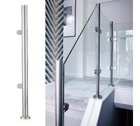 Glass Railing System for Stairs 85-135 cm Adjustable Glass Panels Commercial Grade Slot & Pin Design Durable il Balustrade for Enhanced Safety & Style