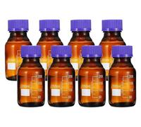 Glass Reagent Bottle, 250mL Borosilicate Glass Lab Bottles Pack Of 6 With Blue Screw