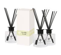 Glass Reed Diffusers - 200ml - Vanilla Sands - Pack of 3 Nicola Spring Clear One Size