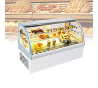 Glass Refrigerated Cake Pie Showcase Bakery Display Case Cabinet Countertop Commercial Countertop Cake Display Case (Color : White, Size : 110V(Normal))