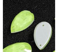 Glass Rhinestones, Flatback Rhinestones 12/20/28pcs/Pack Drop Shape Glass Glow Rhinestone Crystal for Dresses Clothing Sew on Stone Beads for Crafts Strass(Light Green,11X18mm28pcs)