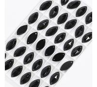 Glass Rhinestones, Horse Eye Flatback Sew on Crystal Rhinestones Appliques for Dresses Glass Shiny Sewing Stones for Decoration Beads(Black,6x12mm 72pcs)