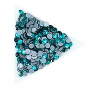 Glass Rhinestones Hotfix Rhinestones Crystal Glass Flat Back Round Multicolor Multiple Sizes 1440pcs(Green Zircon,Ss16 1440pcs)