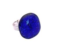 Glass Ring, Dichroic Glass Ring, Handmade Glass Ring, Handmade Dichroic Glass Ring, Handmade Glass Jewellery, Fused Glass Ring, 2.2cm x 2cm