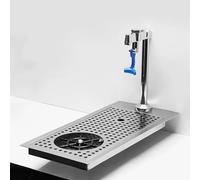 Glass Rinser, Commercial Stainless Steel Pitcher Rinser Cup Washer Multi Angle Water Outlet Cleaning with Faucet, Drain and Drip Tray for Hotel Cafe Restaurant
