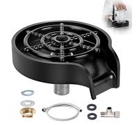 Glass Rinser for Kitchen Sink,Bottle Washer Cleaner 9 Powerful Jets Stainless Faucet Glass Cup Rinser Kitchen Sink Accessories for Home Bar (Black)