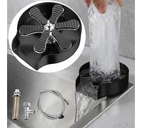 Glass Rinser for Kitchen Sink,Stainless Steel Automatic Glass Washer,Cup Wash Cleaner for Bar Sink,Glass Rinser,Kitchen Sink Accessories,Glass Celaning Tool for Home Restaurant Bar-Black