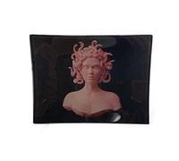 Glass Rolling Tray “Pink Medusa” Shatter Resistant 5" x 6.5" Tobacco Smoke Accessories - Tray God