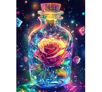 Glass Rose 500 Piece Jigsaw Puzzles for Adults, Fun jigsaw puzzles 500 pieces, Challenging Puzzle Perfect for Game Nights, Finished Puzzle Size is 52x38cm