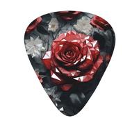 Glass Rose guitar picks in three different thicknesses, suitable for electric guitar and band players