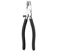 Glass Running Pliers with Curved Jaws, Rubber Tips for Stained Glass Breaking Tool, Adjustable Pressure Control, Chrome Vanadium Steel, 204 mm