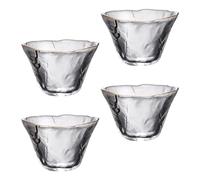 Glass Sake Cups with Gold Foil 4pcs 70ml Japanese Style | Saki Glasses, Water and Tea Use, Simple Elegant Finish, Personal Party Set for Friends and Family