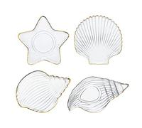 Glass Salad Plates, Dinner Plates, Pasta Dessert Trays for Appetizer, Sushi, Fruit (Set of 4 Pieces)