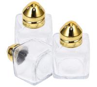 Glass Salt and Pepper Shakers Set 3pcs with Stainless Steel Tops 15ml